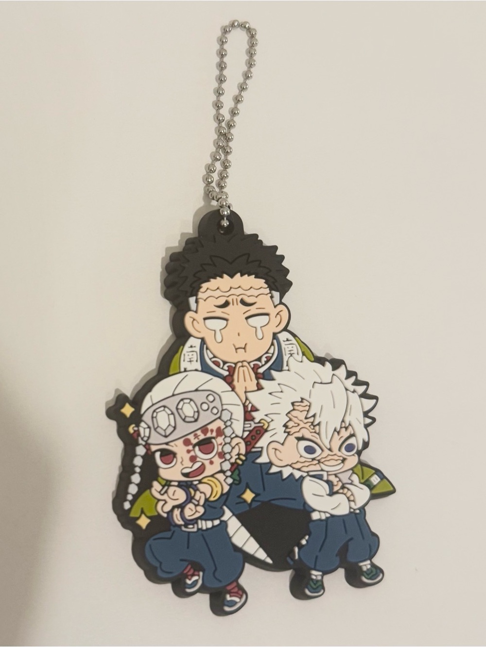 Anime official collectible demon slayer rubber keychain uzui sanemi gyomei